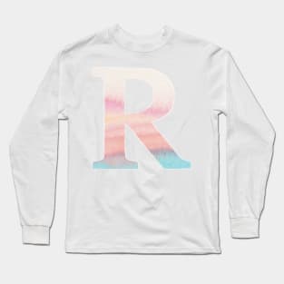 The Letter R Gradient Watercolor Long Sleeve T-Shirt